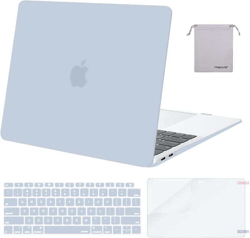 Photo 1 of Not Apple Brand** MOSISO Compatible with MacBook Air 13 inch Case M1 Chip 2021-2018 Release A2337 A2179 A1932, Plastic Hard Shell&Keyboard Cover&Screen Film&Storage Bag for MacBook Air 13.3 inch Case, Baby Blue
