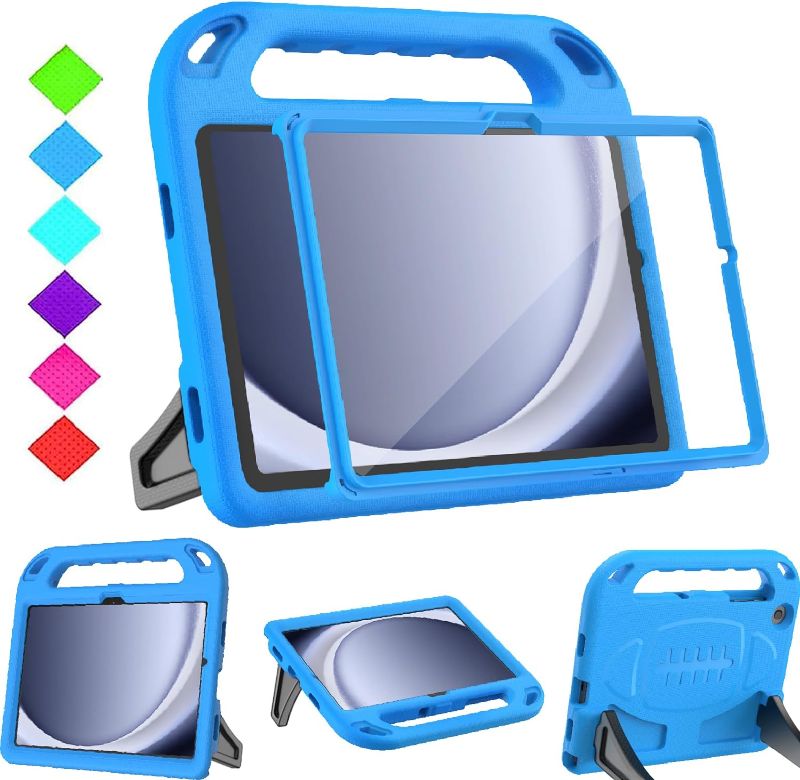 Photo 1 of BMOUO Kids Case for Samsung Galaxy Tab A9+/A9 Plus 11 Inch 2023 (SM-X210/X216/X218), with Screen Protector, Shockproof Samsung Galaxy Tab A9 Plus Case for Kids, Blue
