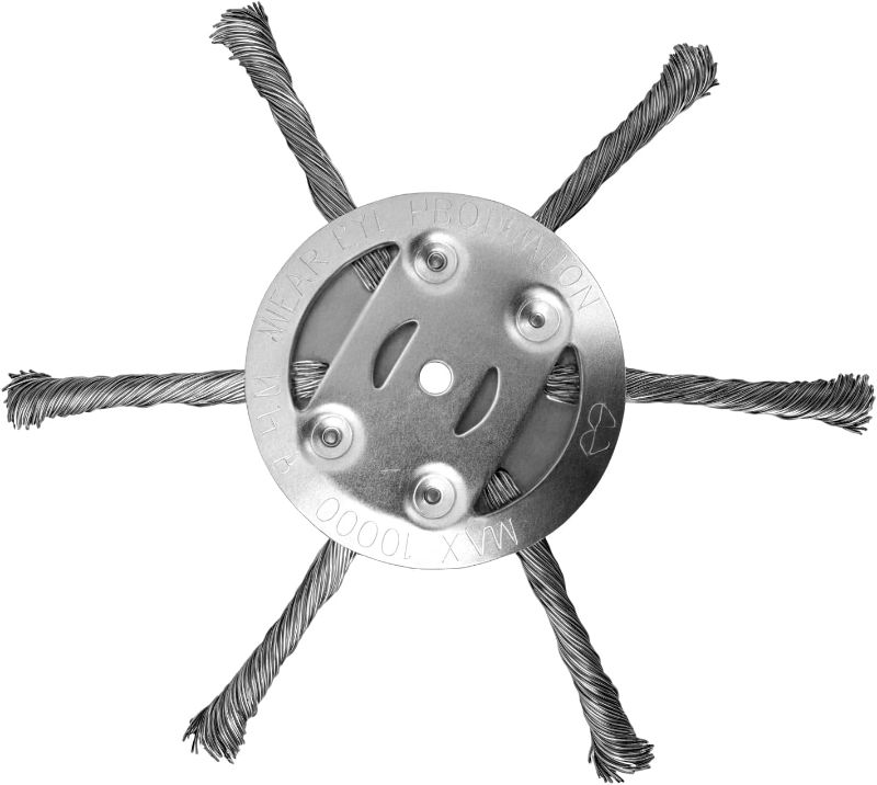 Photo 1 of Steel Wire Grass Trimmer Head, 6 Inches String Trimmer Replacement Head, 2025 New Wire Brush Weed Trimmer Head Weed Remover Tool for Lawn Mower Tray, Spindle 0.2 inches (1pcs 6 Blade)
