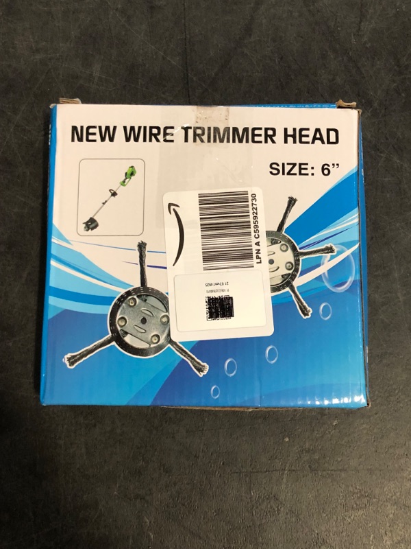 Photo 1 of Steel Wire Grass Trimmer Head, 6 Inches String Trimmer Replacement Head, 2025 New Wire Brush Weed Trimmer Head Weed Remover Tool for Lawn Mower Tray, Spindle 0.2 inches (1pcs 6 Blade)
