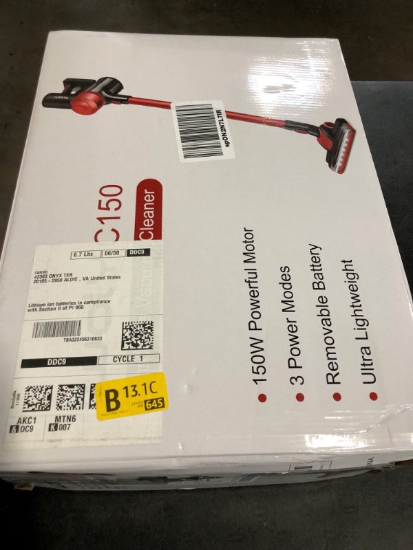 Photo 1 of Iwoly C150 Cordless Vacuum Cleaner Rechargeable with 2200mAh Detachable Battery, 18000Pa Cyclone Vacuum with HEPA Filter, Lightweight Portable Handheld Stick Vacuum for Hard Floor Car Cleaning
