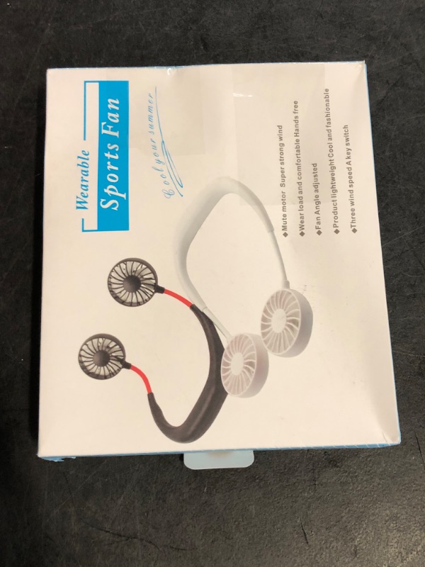Photo 1 of RJVW Portable Neck Fan, Hand Free Personal Hanging Neck Sports Fan USB Rechargeable (3 Speed Adjustable) Wearable Cooling Head Fan,360 Degree Free Rotation for Traveling, Sports, Office, Reading

