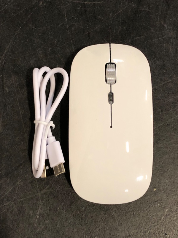 Photo 1 of Wireless Bluetooth Mouse Rechargeable Laptop Mice Silent Slim Use(BT5.2 and 2.4G Portable USB Receiver) Dual Mode Computer Mouse for Laptop/iPad/Tablet/Apple/Computer/Mac(Bright White)
