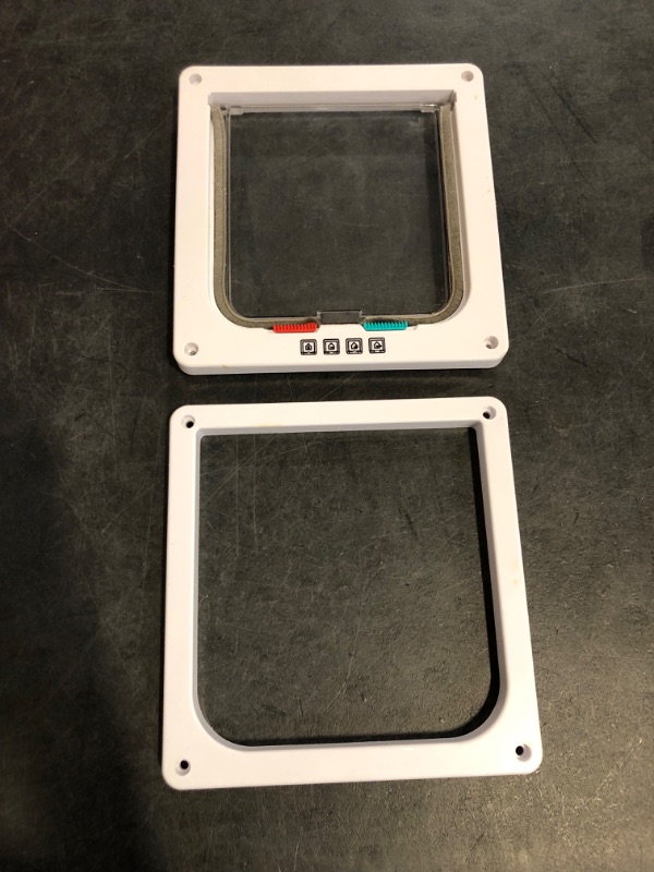 Photo 1 of Thin Cat Door for Windows, Pet Doors and Sliding Door, Safety Pet Door with 4 Way Lock, Weatherproof Cat Flap for Thin Door and Wall(Medium, 7.7 * 7.5 * 0.78in)
