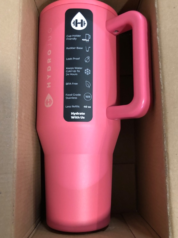 Photo 1 of HydroJug Kids - 20 oz Insulated Kids Water Bottle with Flip Straw & Handle | Leak-Proof & Durable | Perfect for School, Sports, Lunch, Travel & Camp, Salmon
