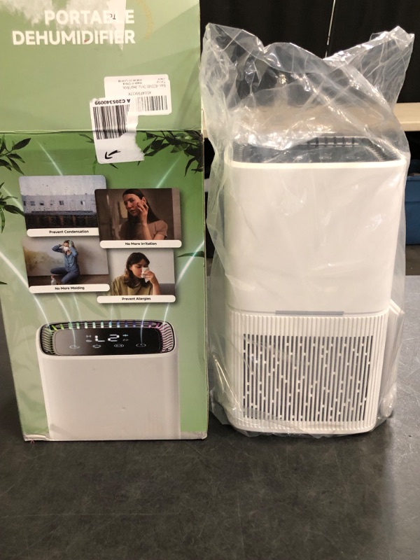 Photo 1 of Dehumidifier, 500 sq.ft Quiet Dehumidifiers for Home, 60 OZ Water Tank, dehumidifier for Bedroom Bathroom Basement with Auto Shut Off, 7 Colors LED Light
