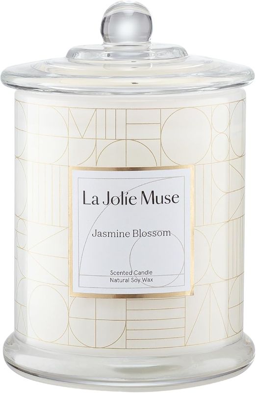 Photo 1 of LA JOLIE MUSE Jasmine Candle, Mothers Day Gifts Candles for Women with Gift Box, Scented Candles for Home Scented, Luxury White Natural Soy Candle, 70 Hours 10 oz
