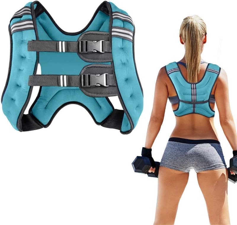 Photo 1 of Prodigen Weighted Vest for Women and Men 8 12 16 20 25 30 Lbs with Reflective Stripe and Double Adjustable Buckle Straps Weight Vests for Strength Training, Jogging, Cardio, Weight Loss
