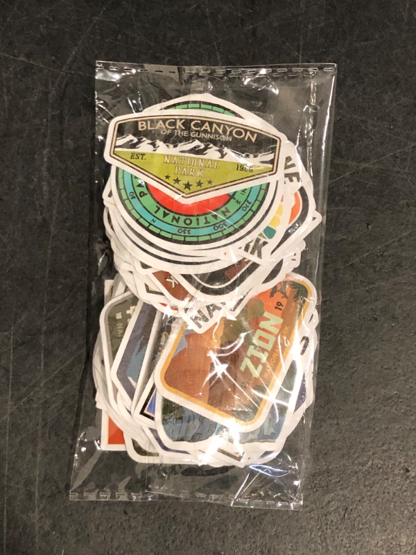 Photo 1 of 100 PCS National Park Waterproof Vinyl Travel Sticker Decals, Outdoor Adventure Hiking Nature Camping Wilderness Stickers
