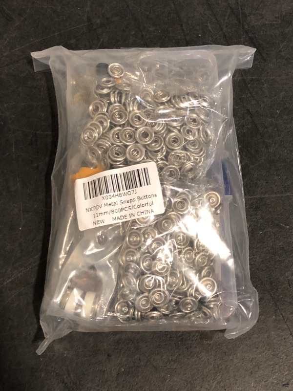 Photo 1 of NXTOV 11mm/800PCS Metal Snaps Buttons with Fastener Pliers, Heavy Duty Press Tool Kit Perfect for DIY Crafts Clothes, Snap Button Fasteners Kit for Clothing Sewing

