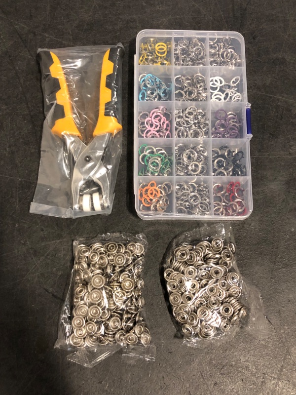 Photo 1 of NXTOV 11mm/800PCS Metal Snaps Buttons with Fastener Pliers, Heavy Duty Press Tool Kit Perfect for DIY Crafts Clothes, Snap Button Fasteners Kit for Clothing Sewing
