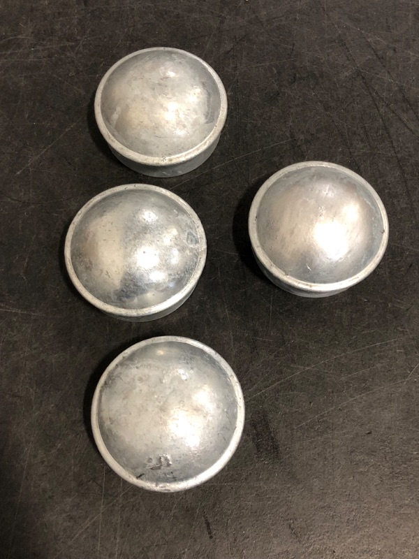 Photo 1 of [Pack of 4] 2-7/8" Chain Link Fence Post Cap, Galvanized Steel Fence Terminal Post Caps for 2-7/8" OD Post/Pipe.
