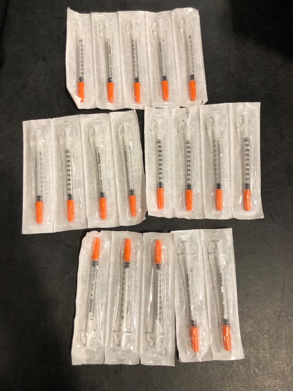 Photo 1 of 1ml Syringe with 30Ga 1/2in Needle, Individually Wrapped, Pack of 20

