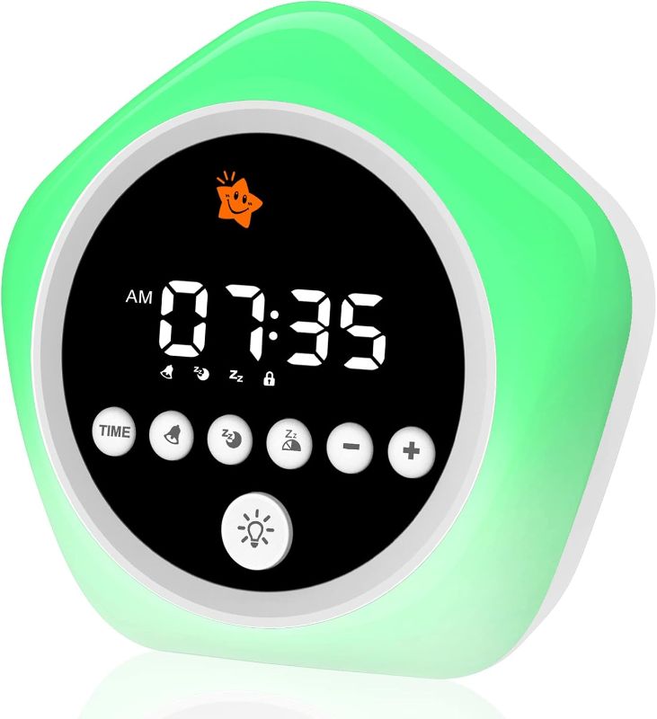 Photo 1 of Kids Alarm Clock, Ok to Wake Clock for Kids, Toddler Sleep Training Alarm Clock with Red Green Light, Teaches Time Management & Bedtime Routine, Perfect Clock Gift for Kids
