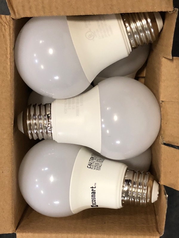 Photo 1 of Dalattin 6 Pack LED Light Bulbs A19 E26 60 Watt Equivalent Daylight White 5000K Standard Lightbulb, 800 LM, Efficient 9W Energy Saving, Non-Dimmable, 80+ CRI, 120V, UL Listed, for Indoor
