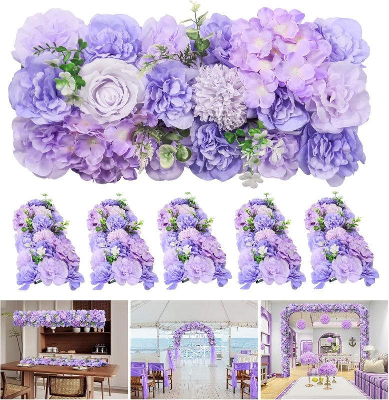 Photo 1 of Artificial Flower Arch - 6 Pack Purple Faux Floral Swags for Wedding Décor Party Backdrop,Elegant Flower Arrangement for Archways, Indoor Décor, Home Wall Decoration and Table Centerpieces
