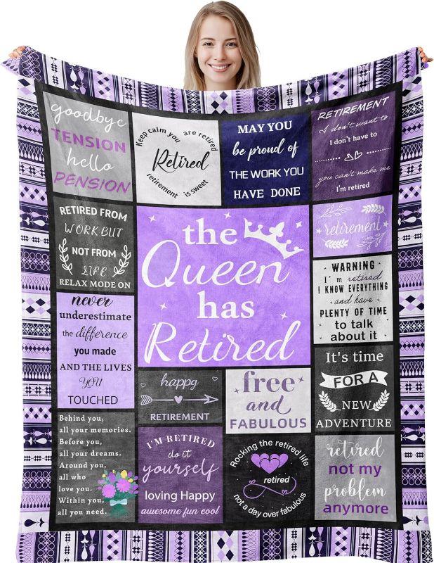 Photo 1 of Retirement Gifts for Women 2025, Best Retirement Gifts Ideas, Cool Retirement Gifts, Retired Gifts for Women, Goodbye Farewell Gifts for Coworkers Woman, Coworker Leaving Gift Purple Blanket 60”X50”

