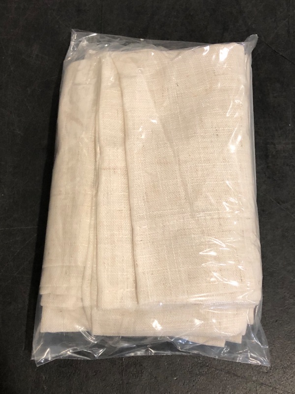 Photo 1 of Natural Linen Curtains for Kitchen Window 30 Inches Long Farmhouse Dual Rod Pocket Semi Sheer Privacy Light Filtering Boho Cream Short Curtains 30 Inch Length for Small Window Cafe RV W25xL30

