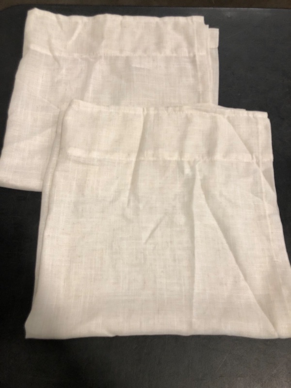 Photo 1 of Natural Linen Curtains for Kitchen Window 30 Inches Long Farmhouse Dual Rod Pocket Semi Sheer Privacy Light Filtering Boho Cream Short Curtains 30 Inch Length for Small Window Cafe RV W25xL30
