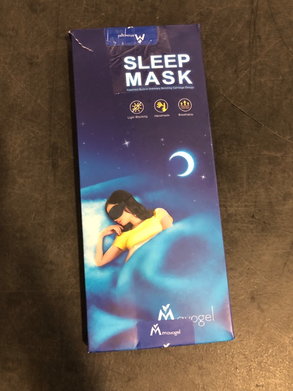 Photo 1 of Mavogel Cotton Sleep Mask - 100% Handmade, Light Blocking Sleep Eye Mask with Updated Bending Nose Design, Soft Sleeping Mask for Women Men, for Sleep/Office/Naps, Includes Travel Pouch (Starry Blue)
