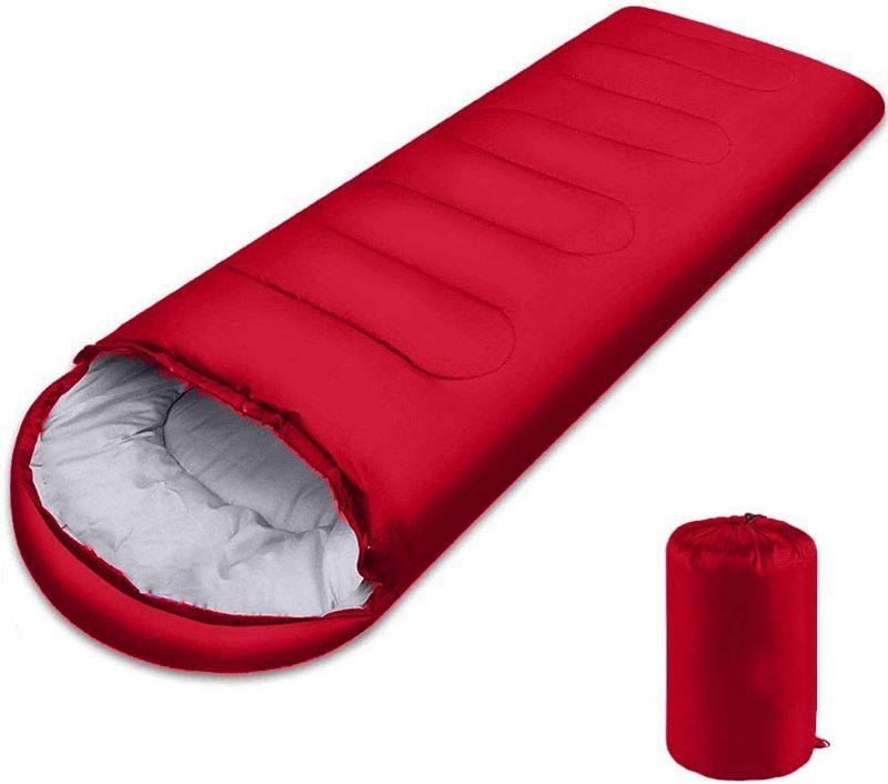 Photo 1 of Sleeping Bag, Lightweight 3 Season Weather Sleep Bags for Kids Adults Girls Women, Microfiber Filled 5-20 Degree for Backpacking/Hiking/Camping/Mountaineering with Compression Sack(MAROON) 
