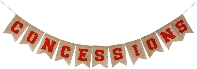 Photo 1 of Amosfun Sports Theme CONCESSIONS Garland Party Bunting Banner Baseball Concessions Banner Football Party Concessions Garland for Home Classroom Decor
