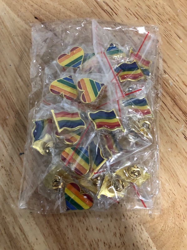 Photo 1 of Gay Pride Pin Set Rainbow Heart Flag Lapel Pins Lgbtq Accessories Transgender Buttons for Men Women Clothes Bags
