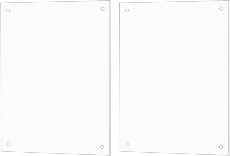 Photo 1 of 2 Pack Clear Acrylic Tile Wall Protector with Pre Drilled Holes 5" x 7" Protective Plate Business or Home Use Dirty Hand and Fingerprint Shield by Marketing Holders
