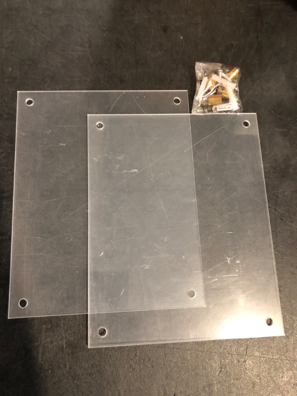 Photo 1 of 2 Pack Clear Acrylic Tile Wall Protector with Pre Drilled Holes 5" x 7" Protective Plate Business or Home Use Dirty Hand and Fingerprint Shield by Marketing Holders
