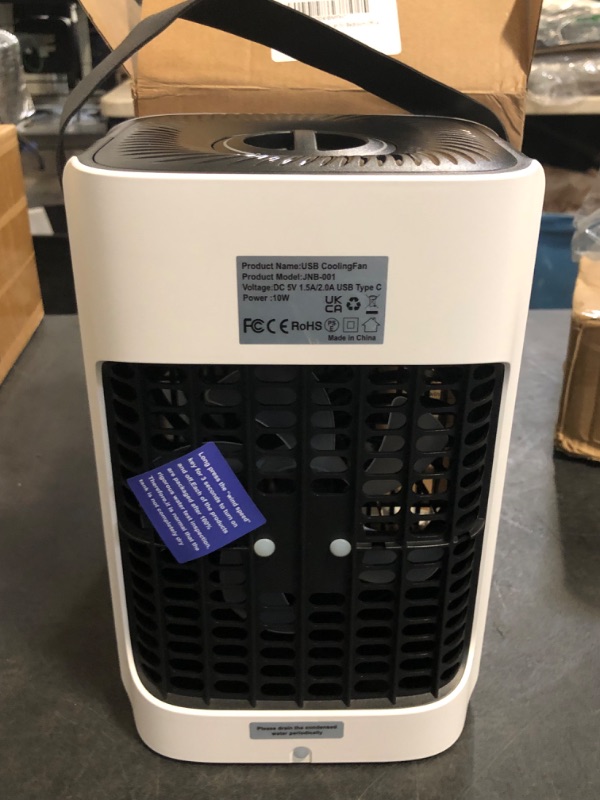 Photo 1 of Small Portable Air Conditioners, 3 in 1 Evaporative Air Cooler with 3 Speeds, 3 Mists, 2-8H Timer, 7 Color Lights, 800ML Personal AC Unit, 120° Adjust Mini Desktop Fan for Home Bedroom Office
