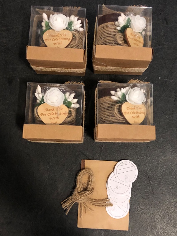 Photo 1 of *Only 4* 10 Pcs Shawly Sisters Handmade Wooden Wedding Favors Candle and Tealight Holders, Cylinder Shaped Wood Candleholders, Engagement Gifts, Bridal Shower Favors for Guests (White, Natural Wood)
