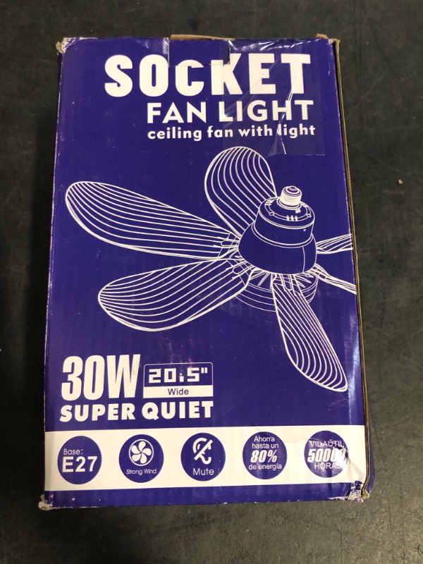 Photo 1 of Socket Ceiling Fans with Lights and Remote Socket Fan Light 3000K-6500K Screw in Small Ceiling Fan
