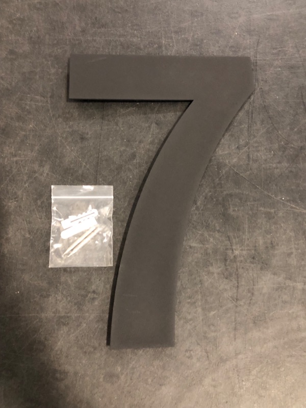 Photo 1 of Cobata Modern House Numbers-10 Inch High Stainless Steel Home Address Numbers/Floating Appearance/Easy to Install/Black/Number 7
