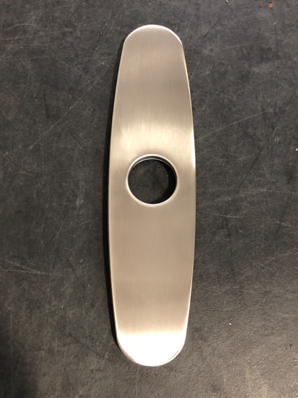 Photo 1 of Sink Hole Cover, Escutcheon Plate Stainless Steel Deck Plate for 1 or 3 Hole Bathroom or Kitchen Sink Faucet Mixer Tap 10" Brushed Nickel
