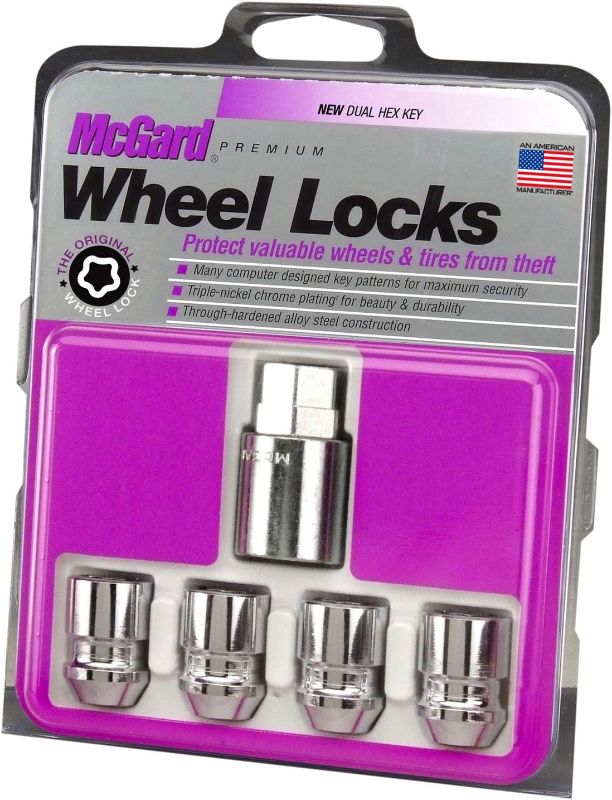 Photo 1 of McGard 24157 Chrome Wheel Lock Set, Cone Seat, M12x1.5 Thread, 13/16 Key Hex
