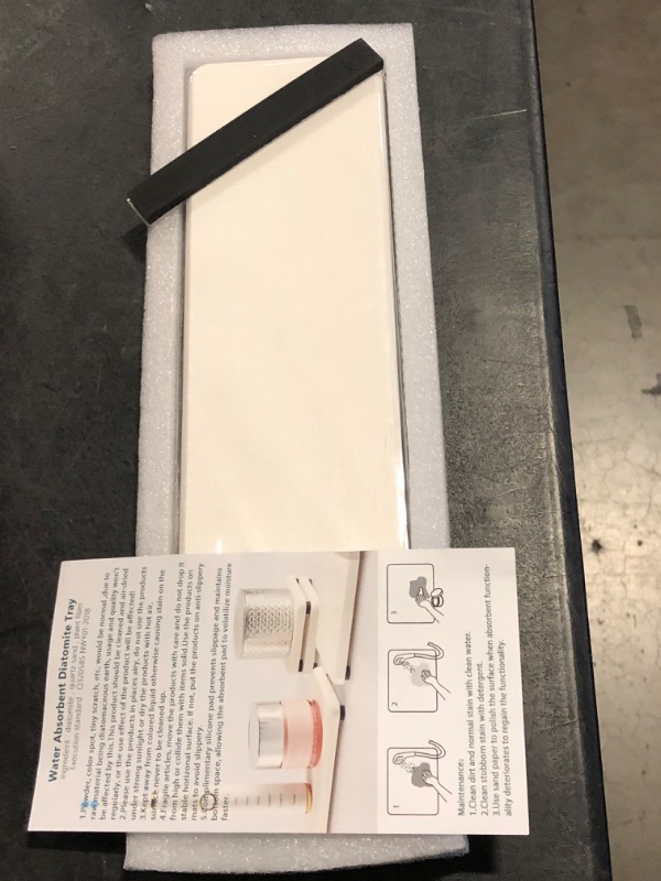 Photo 1 of Water Absorbing Stone Trays, Kitchen/Bathroom Sink Soap Dish, Diatomite Tray Used for Hand Soap & Cosmetic Bottles in The Modern Home 30cm 