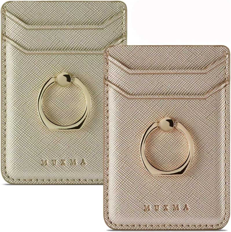 Photo 1 of BIAJIYA Cell Phone Card Holder Pu Leather Rose/Gold
