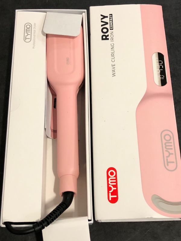 Photo 1 of Curling Iron Hair Crimper Waver - TYMO ROVY Beach Waves Curling Wand, Ionic Deep Waver Hair Curler Tool with Ceramic 3 Barrel for Women, Dual Voltage, Anti-Scald, Easy to Use, Pink, 1 Inch
