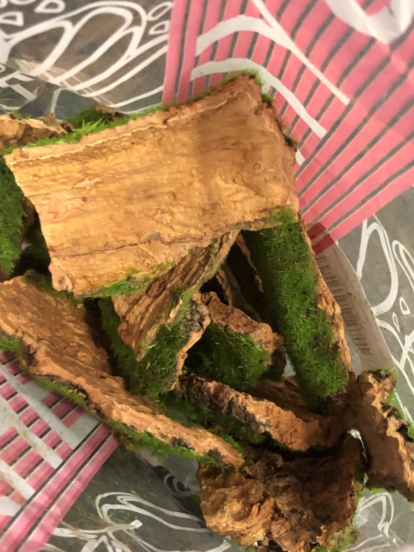 Photo 1 of BYHER Assorted Artificial Moss Bark, Decorative Mossy Tree Bark for DIY Crafts, Fairy Gardens, Terrariums, Floral Arrangements (Realistic Green - 100gr)
