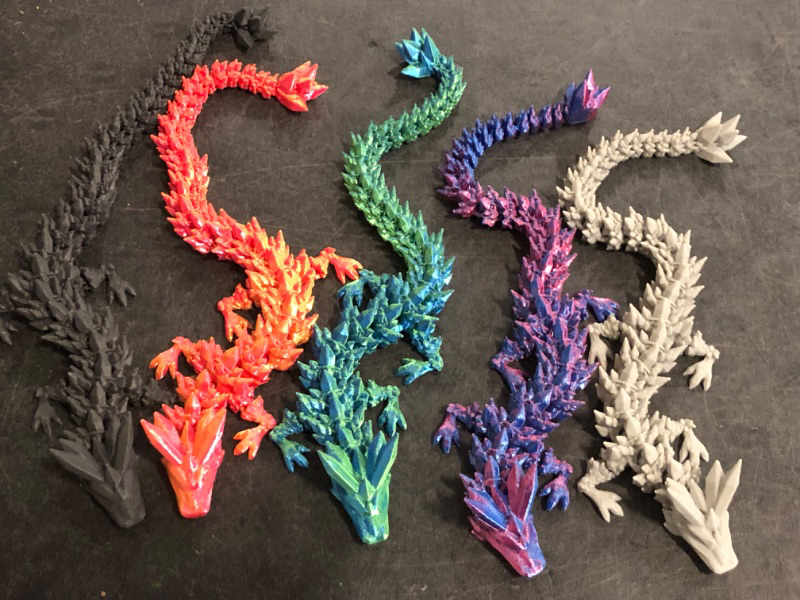 Photo 1 of 5PCS 12" 3D Printed Dragon Set Articulated Crystal Dragons Dragon Desk Toys, 3D Printed Animals Cool Unique Birthday Gifts for Teen Adult Novelty Christmas Stocking Stuffers Gadget for Men Boy

