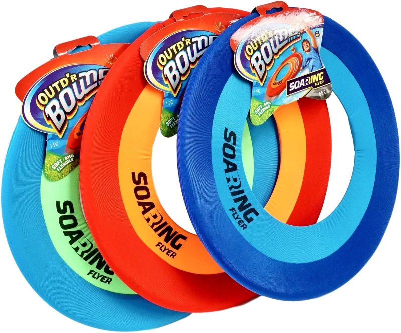 Photo 1 of JA-RU Soft Giant Frisbee Throwing Disc 16" (3 Unit Assorted) Soaring Flyer Splash Fun Aqua Flyer Lightweight. Flying Discs for Kids & Adult Toys. Safe Easy and Professional. Plus Bouncy Ball.5138-3p
