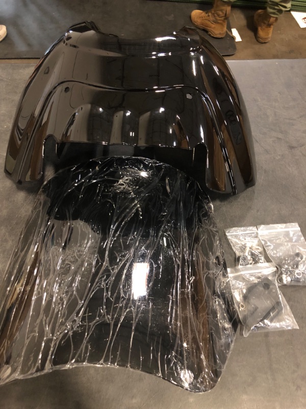 Photo 1 of Gloss Black 5.75" Headlight Fairing Cover with 15'' Smoke Windshield Fits for Harley Dyna FXDXT FXR T-Sport
