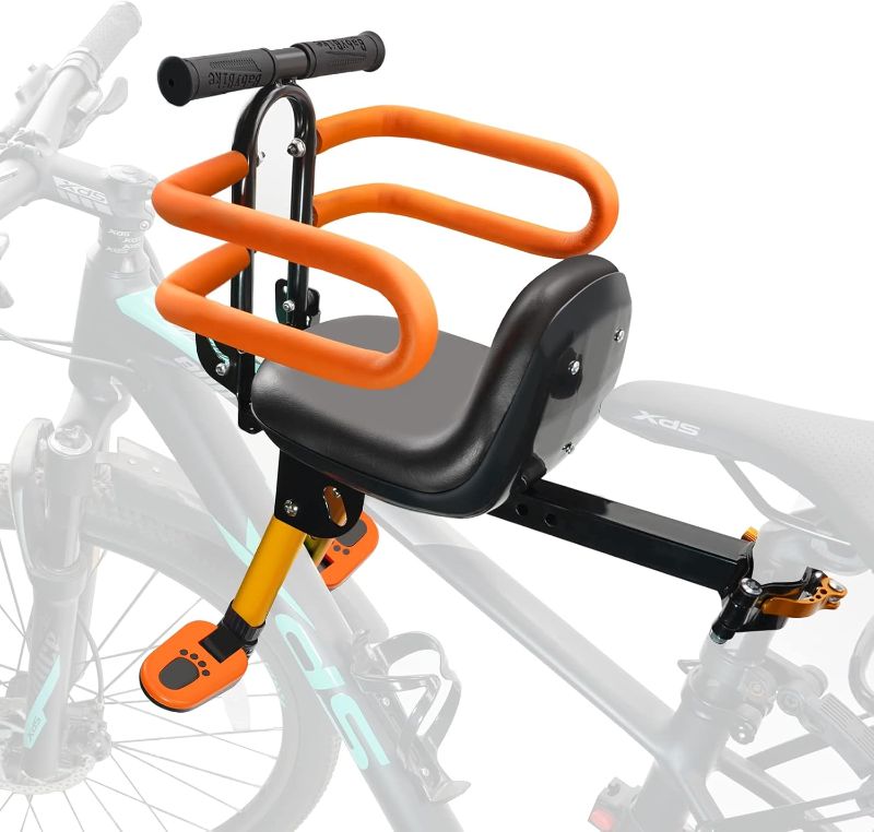 Photo 1 of Child Bike Seat - Front Mount, Kids Bike Seat for Adult Bike,Retractable Baby Bike Seat Front Mounted, Toddler Bike Seat for Children 2~6 Years
