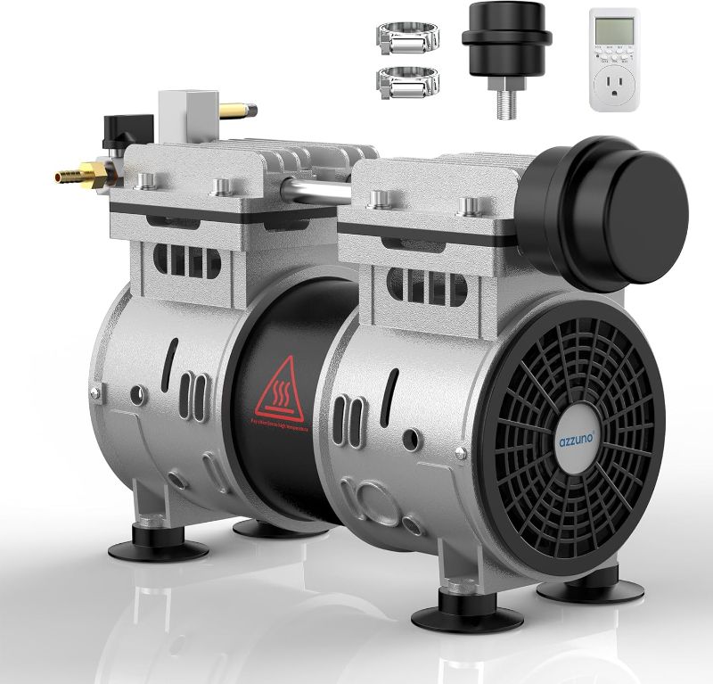 Photo 1 of AZZUNO 8.2CFM Pond & Lake Aeration System for Up to 3 Acre 50' Lake?Includes 3/4 HP Compressor, Air Compressor for Deep Water Oxygen Circulation (No Diffuser No Tubing)
