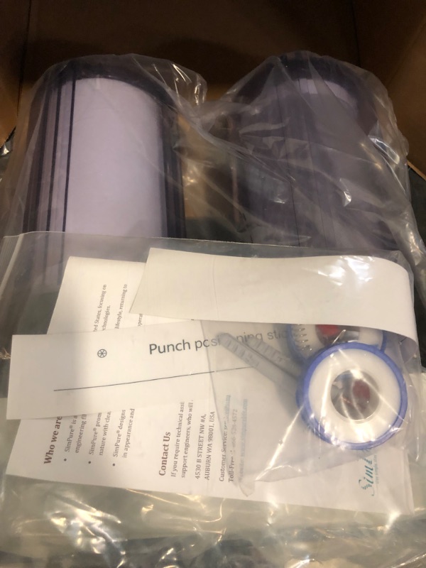 Photo 1 of SimPure Whole House Water Filter System, 2 Stages Clear Home Water Pre-Filtration with Carbon and Sediment Filters, Reduce Odor, Chlorine, Taste, Iron, Lead, 1" NPT Brass Port, BPA Free(DB10C-2)
