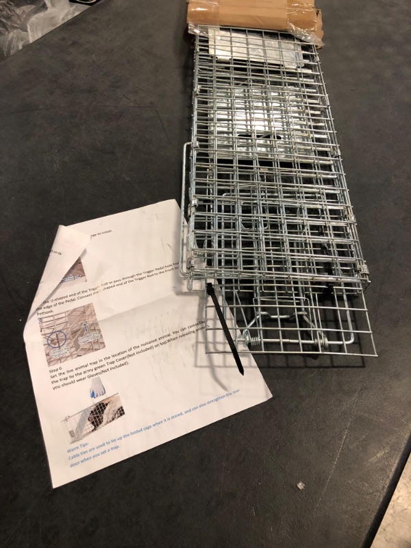Photo 1 of Heavy Duty Humane Live Animal Cage Trap for Squirrels, Weasels and Similar-Size Rodents - 17” x 7” x 7”
