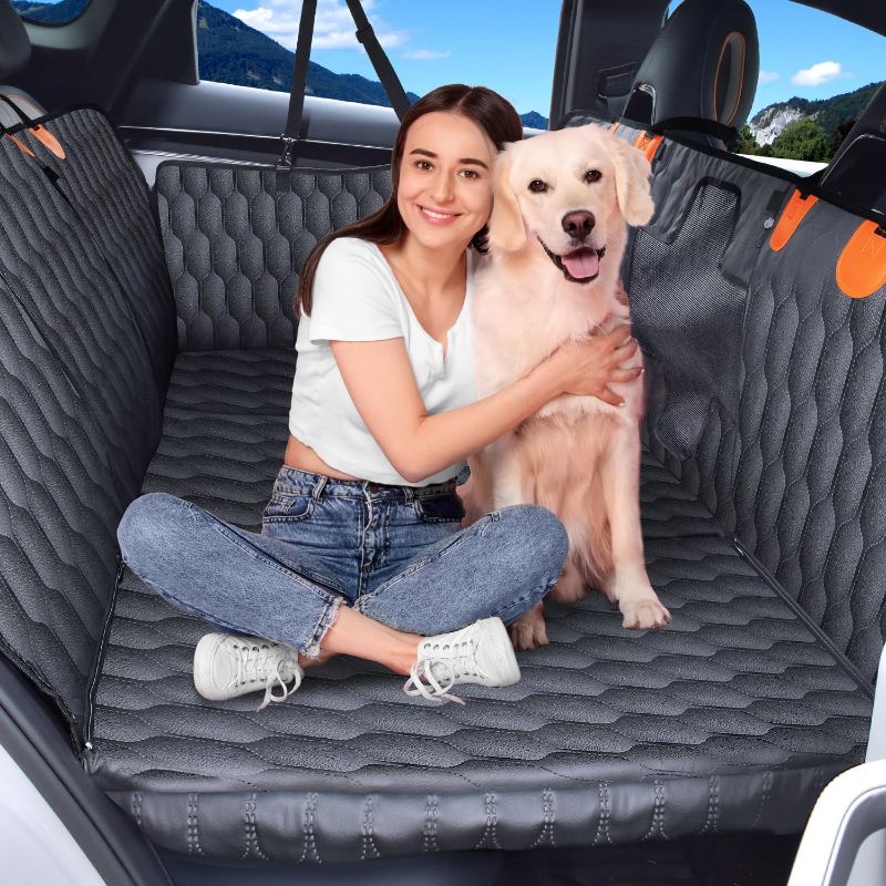 Photo 1 of XL 3-in-1 Convertible PU Leather Dog Car Seat Extender & Booster Seat – 400lb Capacity, Waterproof, Hard Bottom, Scratch-Proof Hammock for Cars & SUVs
