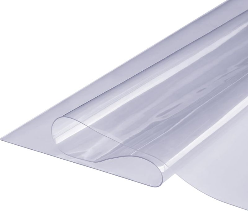 Photo 1 of VEVOR Clear Table Cover Protector, 1.5mm Thick 36 x 72 in PVC Plastic Tablecloth, Waterproof & Oil Spill Proof, Customizable Rectangle Table Cover for Writing Desk, Coffee Table, Dining Room Table
