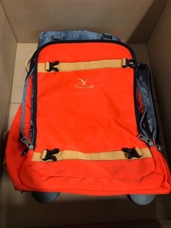 Photo 1 of Hynes Eagle Rolling Backpack 42L Backpack with Wheels Airline Approved Carry on Luggage Laptop Travel Suitcase Bag for Women Men Orange
