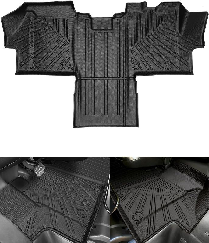 Photo 1 of Icyhaws® Car Floor Mats for Dodge Ram Promaster Van 1500/2500/3500 (2018-2025), All Weather Protection Custom Waterproof TPE Rubber Floor Liner Set, 1st Front Row Interior Vehicle Accessories, Black
